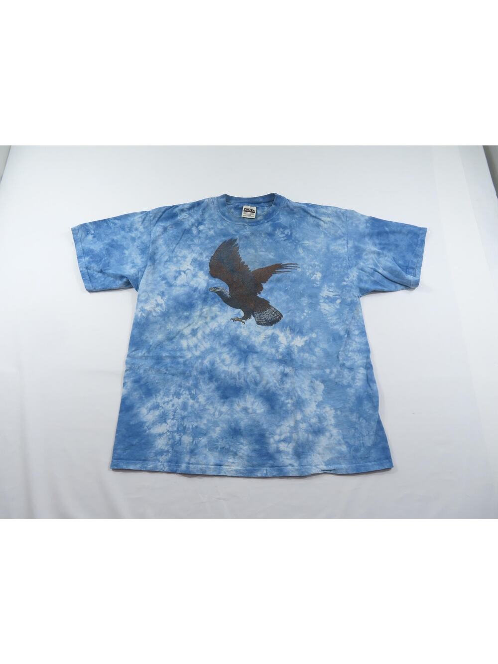 Religious Eagle Bible Verse T-Shirt Isaiah 40:31 Tie Dye Blue White Sz XL 1990s